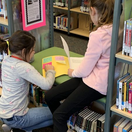 Students reading and enjoying the display of 5th Grade stories.  Thank you Mrs. Kinnaman for allowing the Media Center to display these terrific stories!